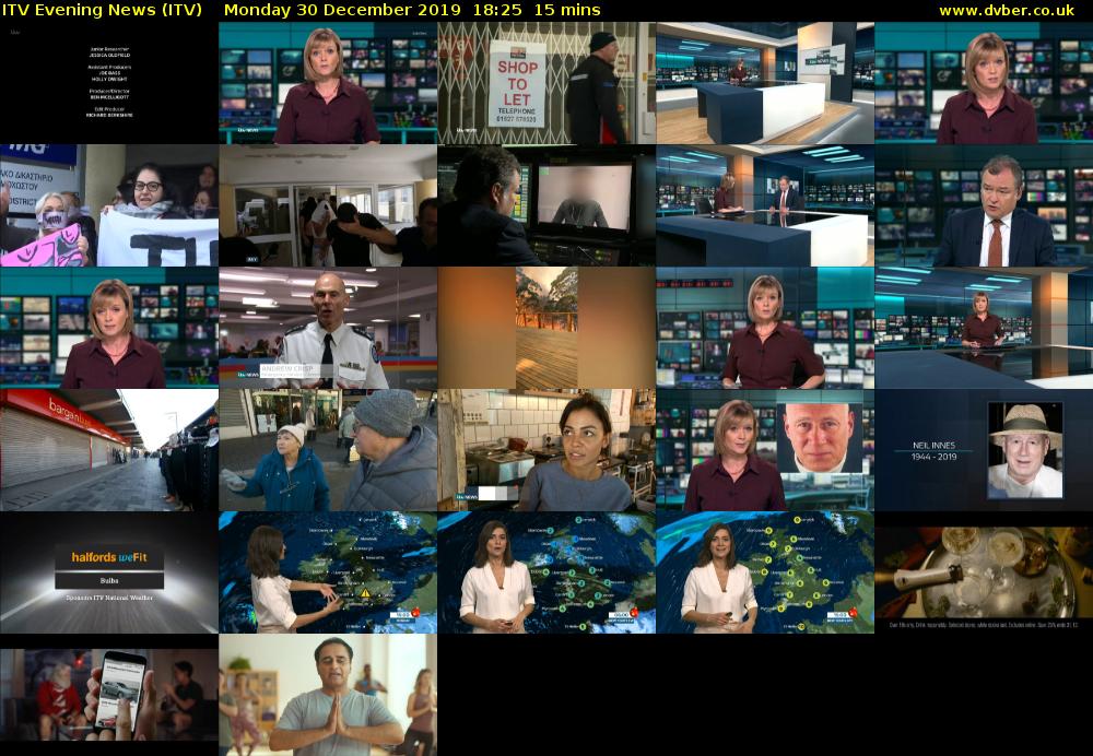 ITV Evening News (ITV) Monday 30 December 2019 18:25 - 18:40