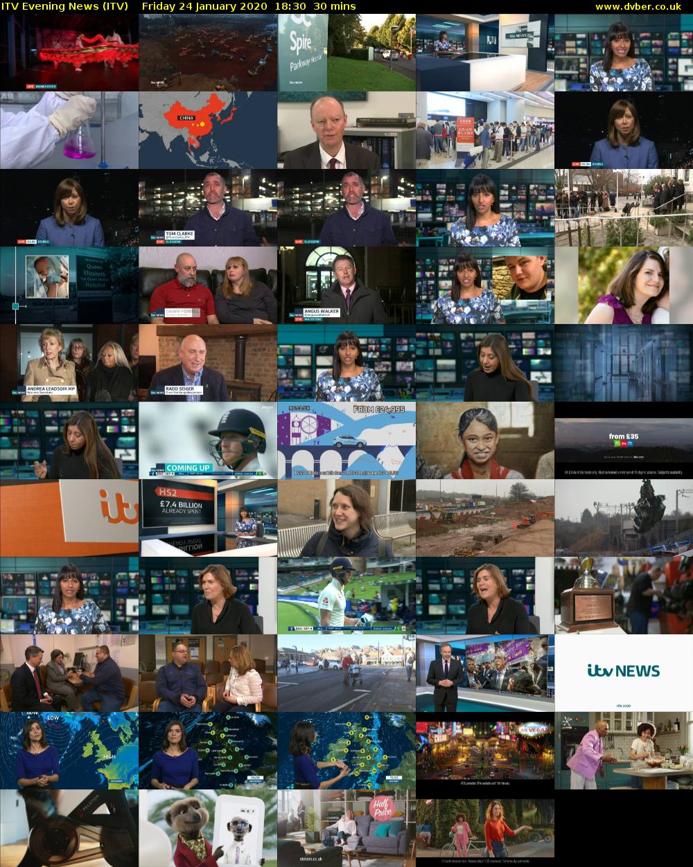 ITV Evening News (ITV) Friday 24 January 2020 18:30 - 19:00