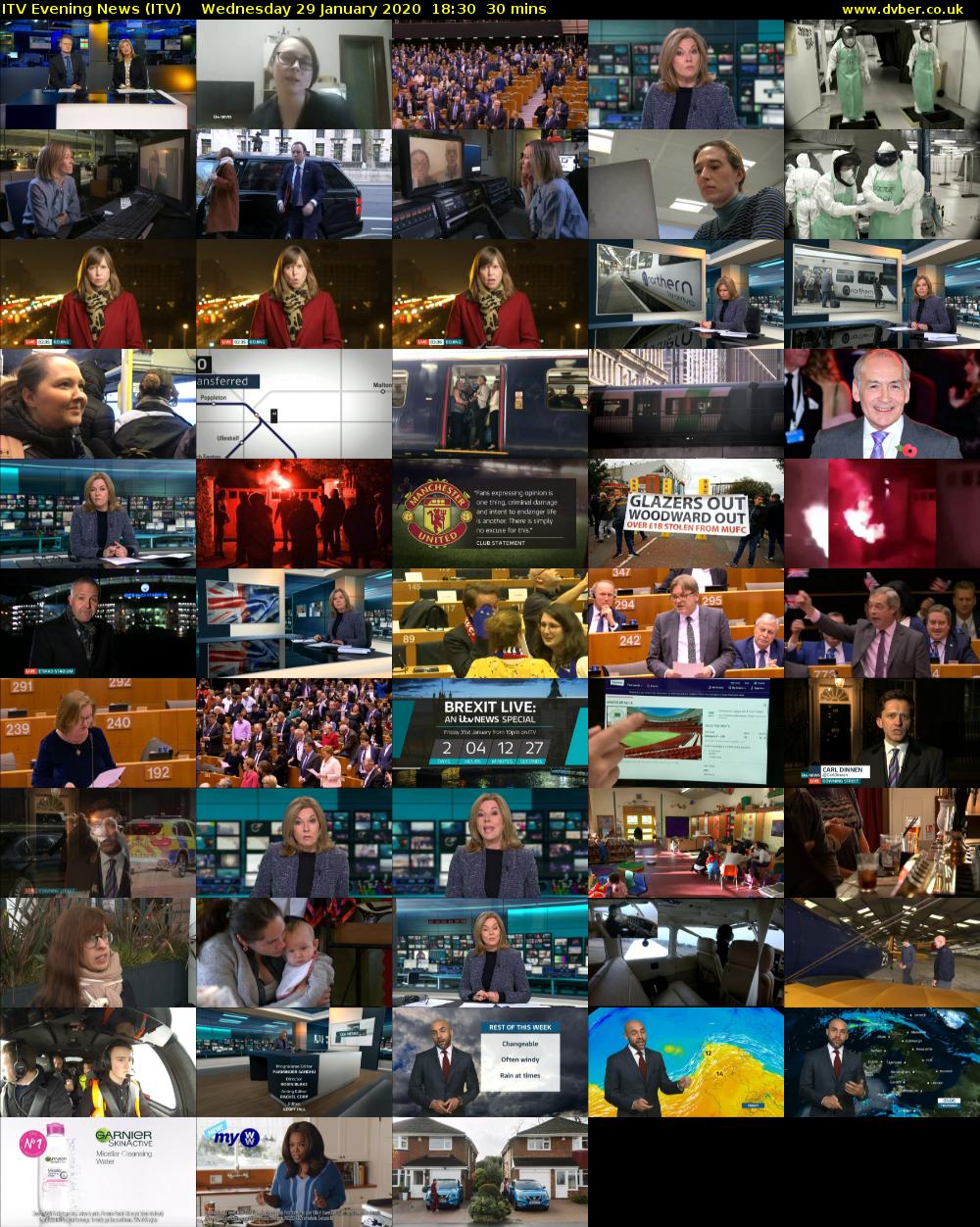 ITV Evening News (ITV) Wednesday 29 January 2020 18:30 - 19:00