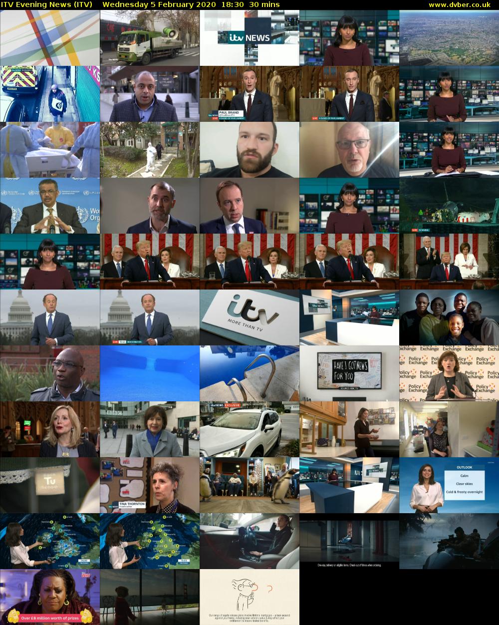 ITV Evening News (ITV) Wednesday 5 February 2020 18:30 - 19:00