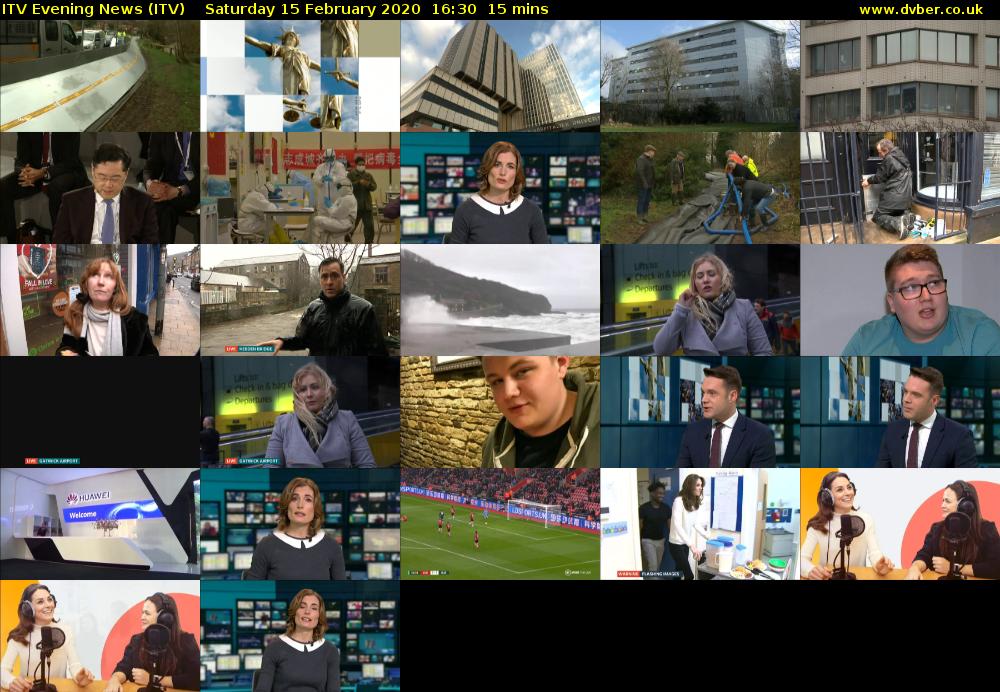 ITV Evening News (ITV) Saturday 15 February 2020 16:30 - 16:45