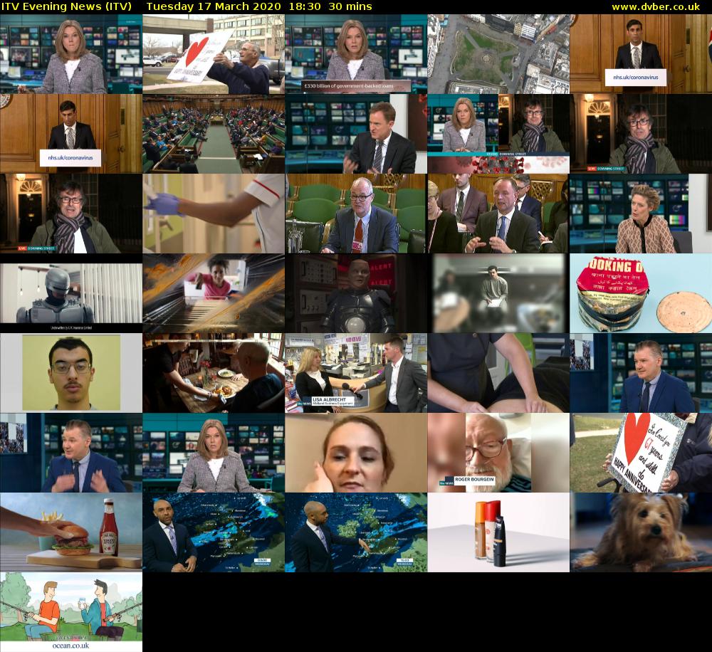 ITV Evening News (ITV) Tuesday 17 March 2020 18:30 - 19:00