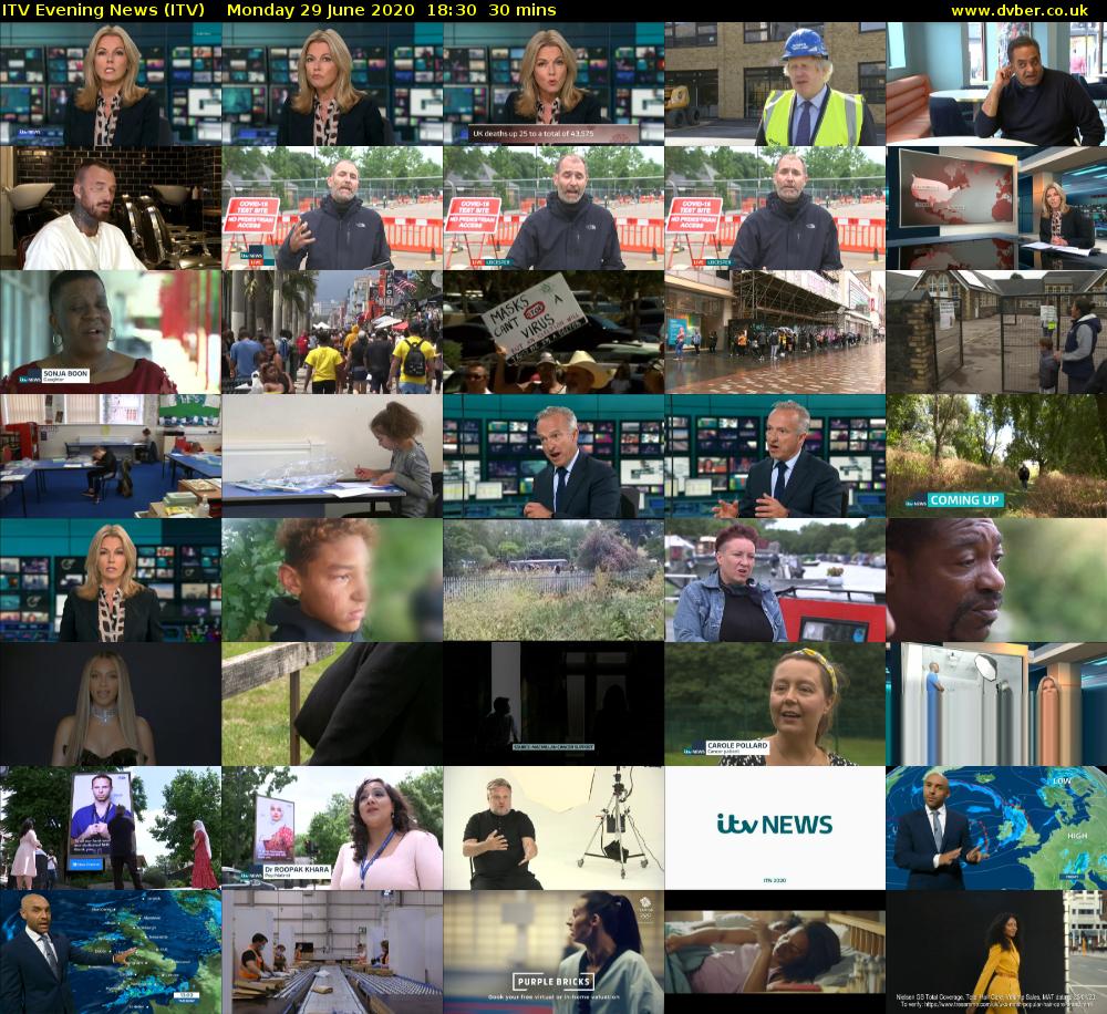 ITV Evening News (ITV) Monday 29 June 2020 18:30 - 19:00