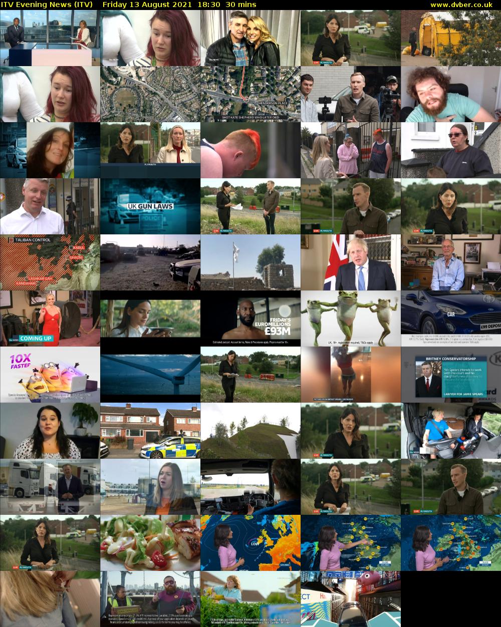 ITV Evening News (ITV) Friday 13 August 2021 18:30 - 19:00