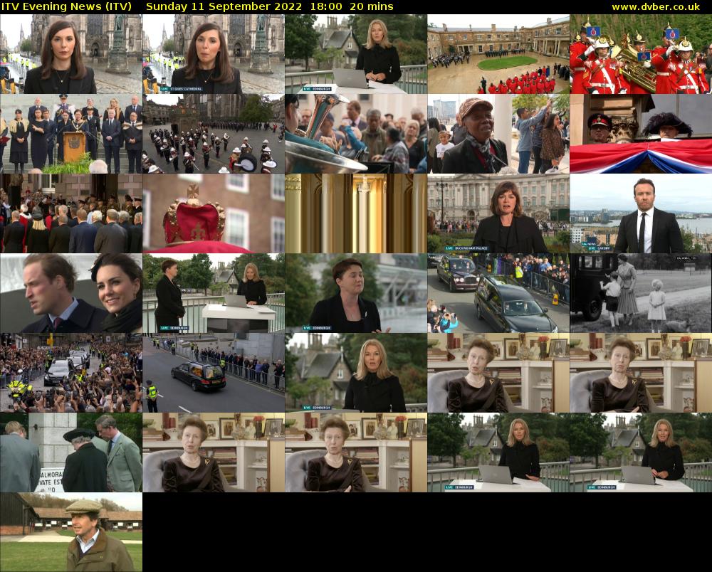 ITV Evening News (ITV) Sunday 11 September 2022 18:00 - 18:20