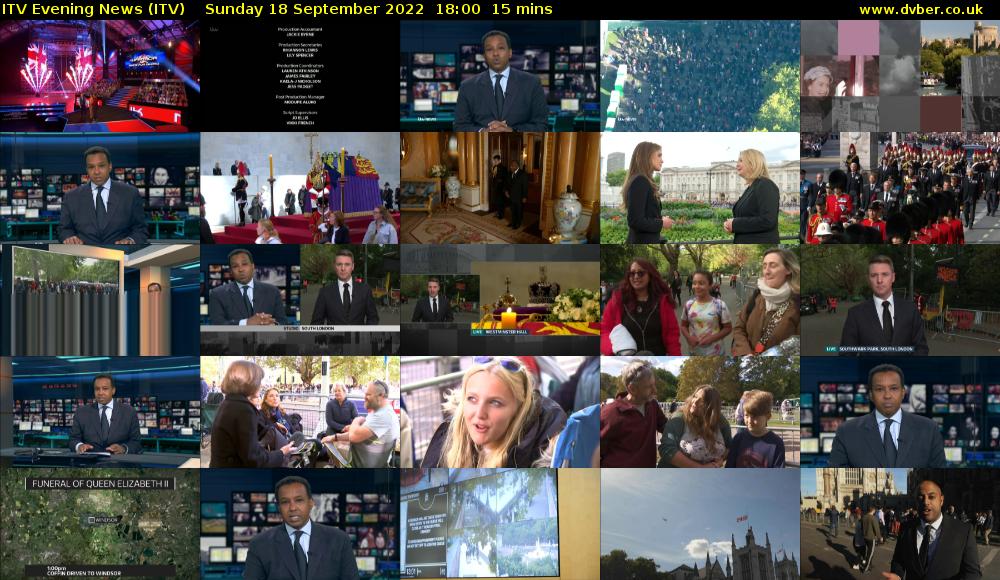 ITV Evening News (ITV) Sunday 18 September 2022 18:00 - 18:15