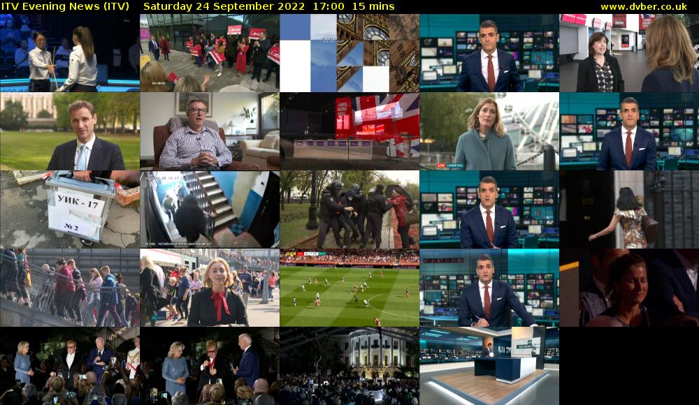 ITV Evening News (ITV) Saturday 24 September 2022 17:00 - 17:15