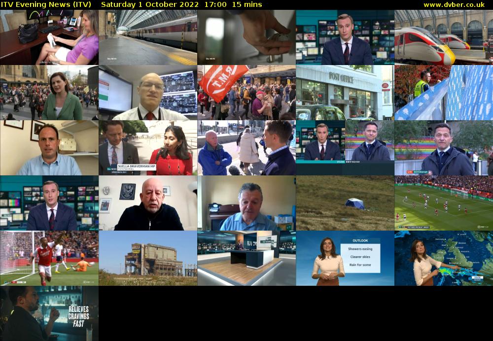 ITV Evening News (ITV) Saturday 1 October 2022 17:00 - 17:15