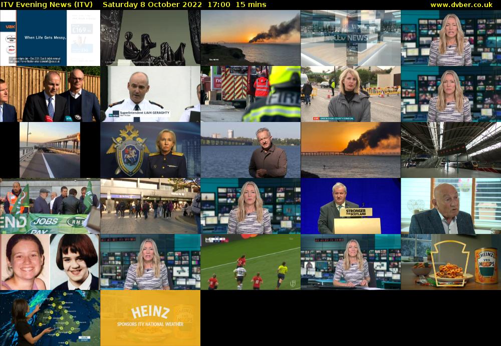 ITV Evening News (ITV) Saturday 8 October 2022 17:00 - 17:15