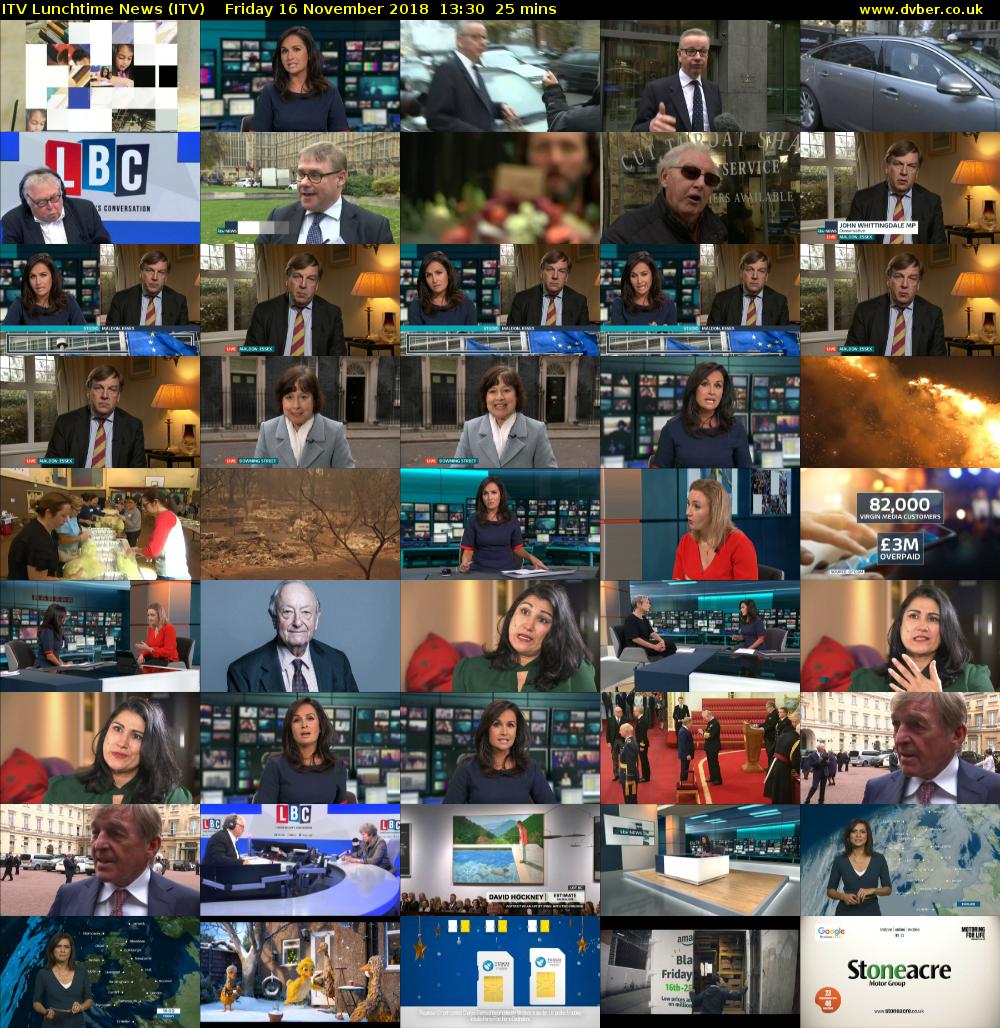 ITV Lunchtime News (ITV) Friday 16 November 2018 13:30 - 13:55