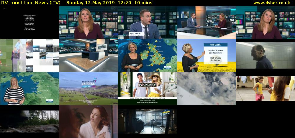 ITV Lunchtime News (ITV) Sunday 12 May 2019 12:20 - 12:30