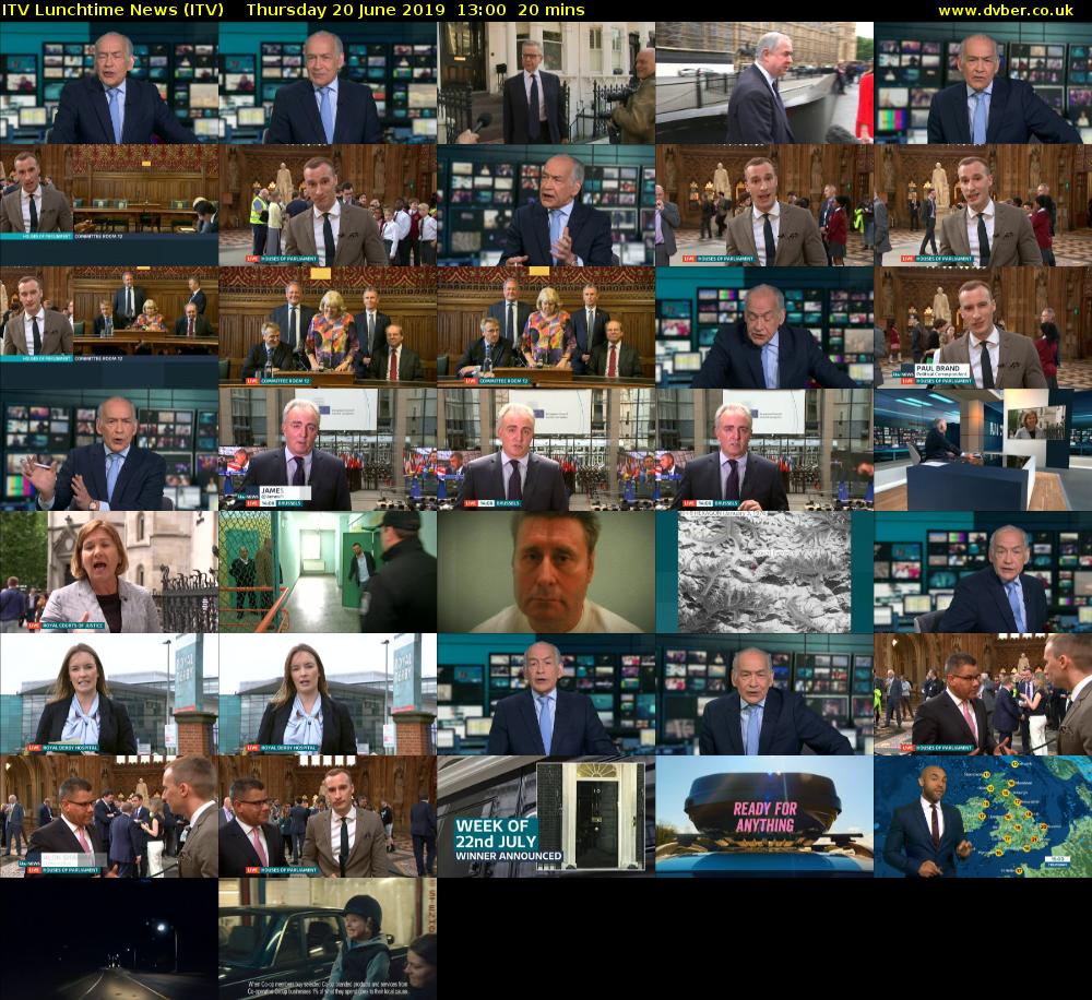 ITV Lunchtime News (ITV) Thursday 20 June 2019 13:00 - 13:20