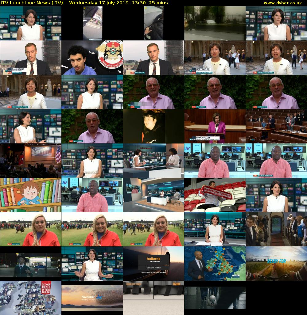 ITV Lunchtime News (ITV) Wednesday 17 July 2019 13:30 - 13:55
