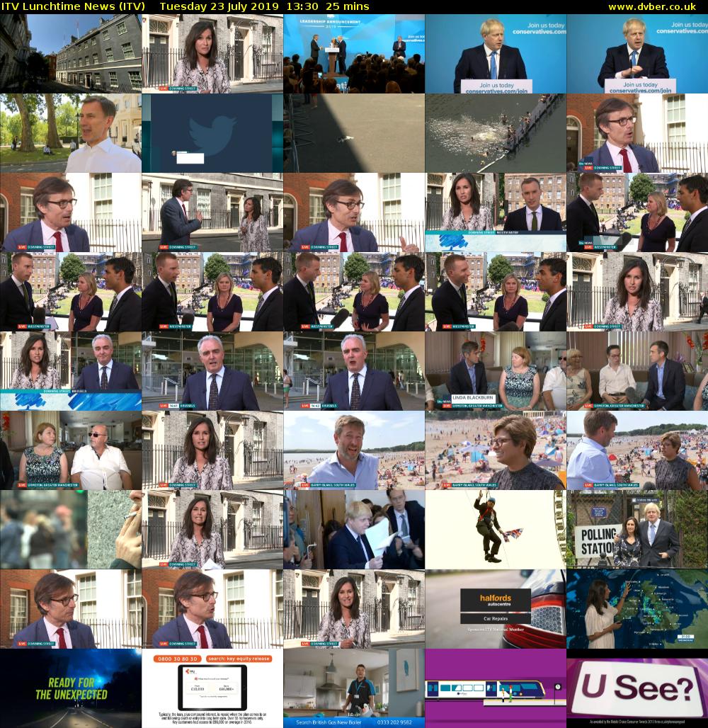 ITV Lunchtime News (ITV) Tuesday 23 July 2019 13:30 - 13:55