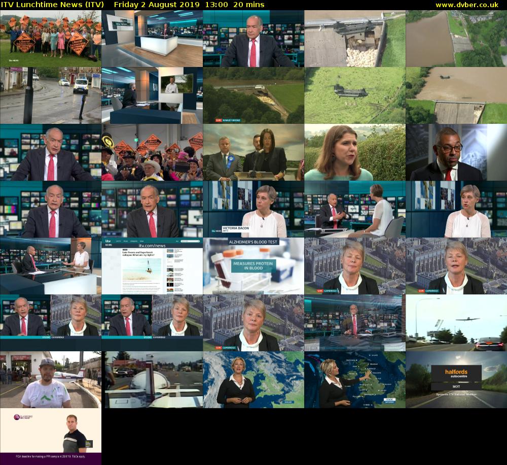 ITV Lunchtime News (ITV) Friday 2 August 2019 13:00 - 13:20
