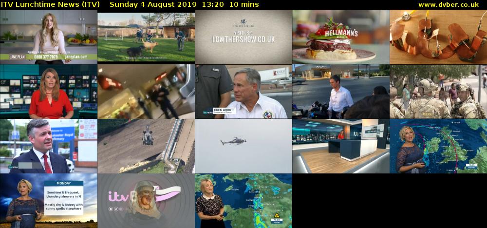 ITV Lunchtime News (ITV) Sunday 4 August 2019 13:20 - 13:30