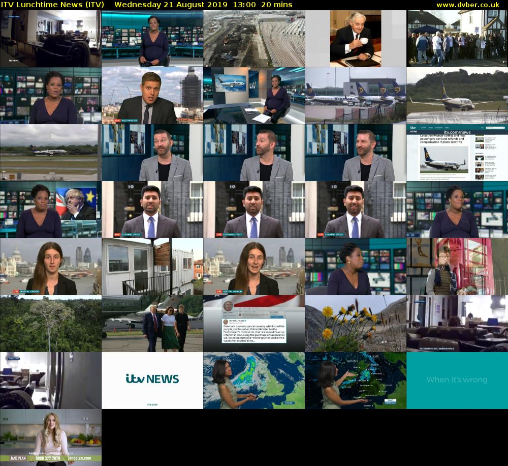 ITV Lunchtime News (ITV) Wednesday 21 August 2019 13:00 - 13:20