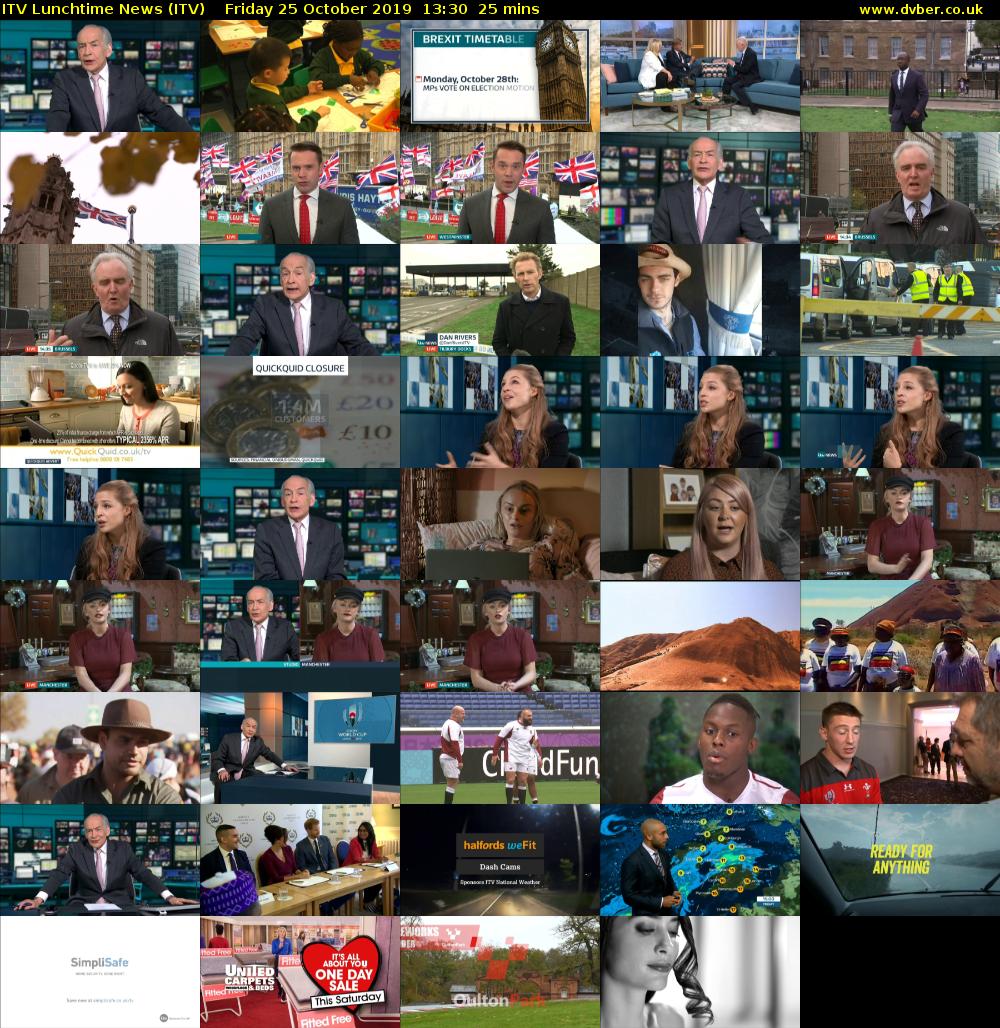 ITV Lunchtime News (ITV) Friday 25 October 2019 13:30 - 13:55