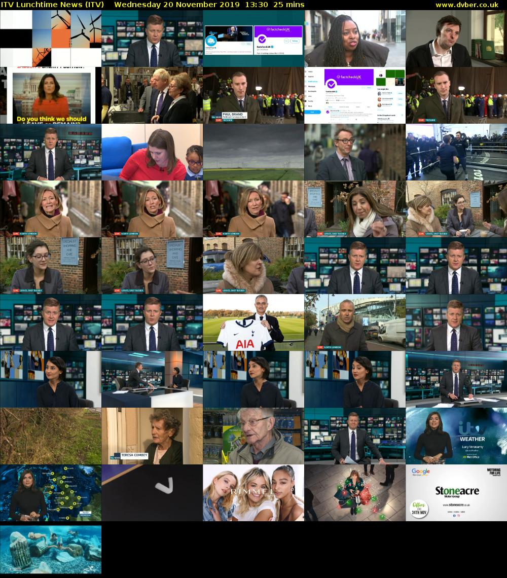 ITV Lunchtime News (ITV) Wednesday 20 November 2019 13:30 - 13:55