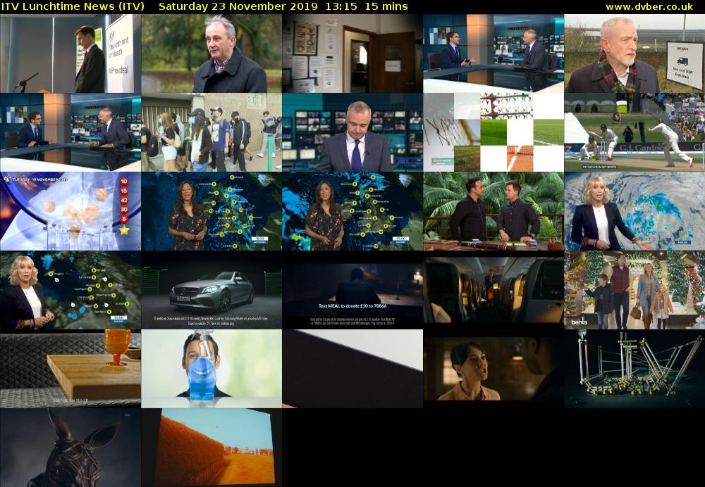 ITV Lunchtime News (ITV) Saturday 23 November 2019 13:15 - 13:30