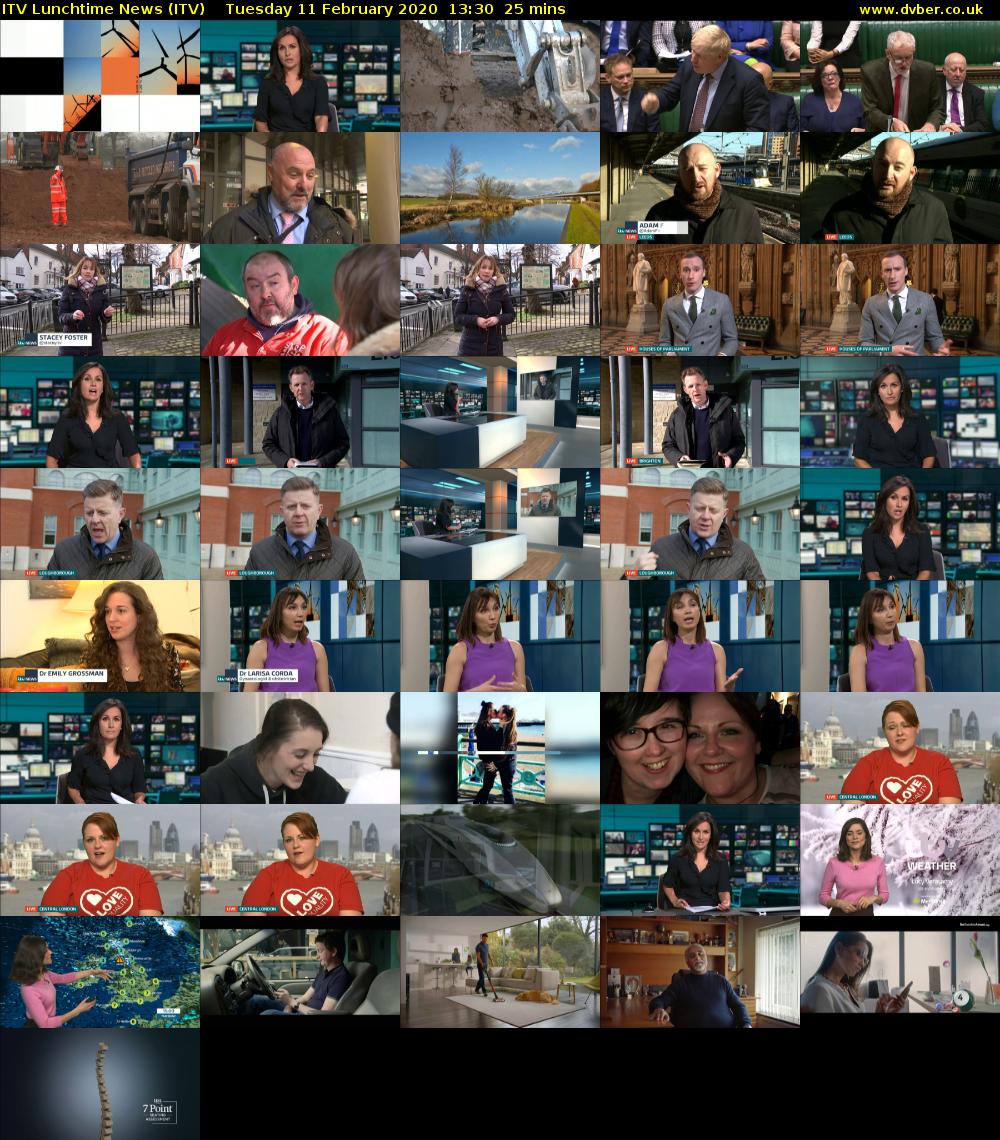 ITV Lunchtime News (ITV) Tuesday 11 February 2020 13:30 - 13:55