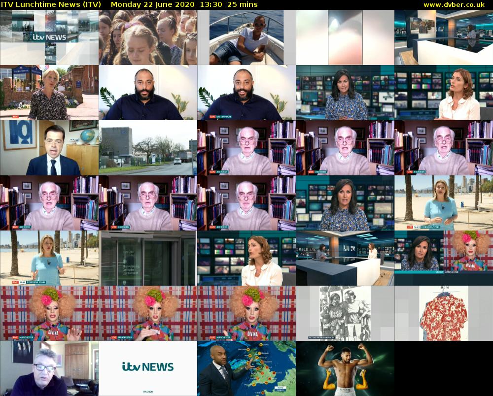 ITV Lunchtime News (ITV) Monday 22 June 2020 13:30 - 13:55