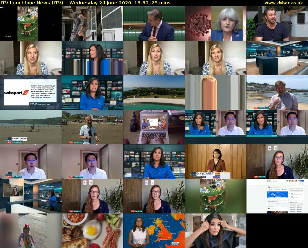 ITV Lunchtime News (ITV) Wednesday 24 June 2020 13:30 - 13:55