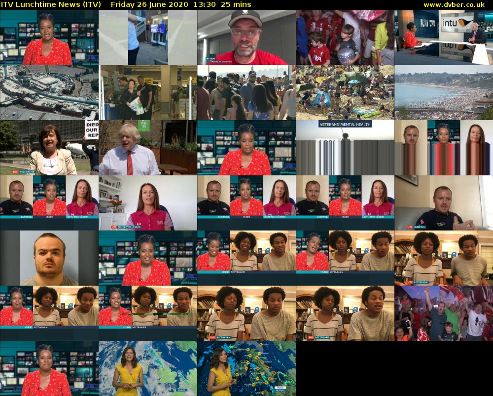 ITV Lunchtime News (ITV) Friday 26 June 2020 13:30 - 13:55