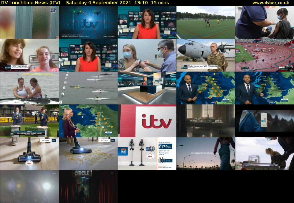 ITV Lunchtime News (ITV) Saturday 4 September 2021 13:10 - 13:25