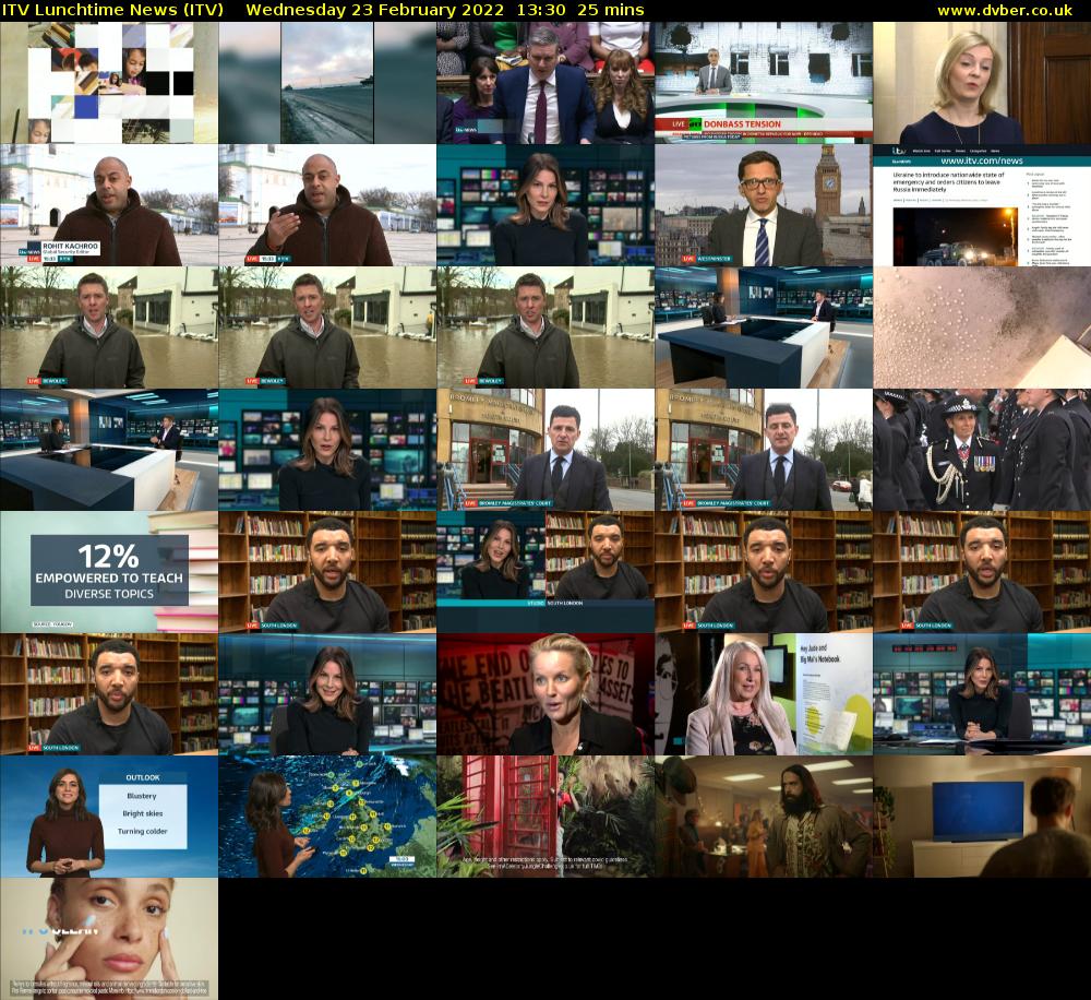 ITV Lunchtime News (ITV) Wednesday 23 February 2022 13:30 - 13:55