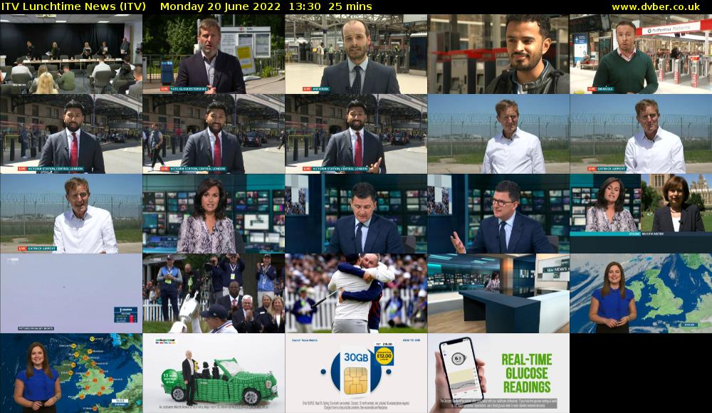 ITV Lunchtime News (ITV) Monday 20 June 2022 13:30 - 13:55