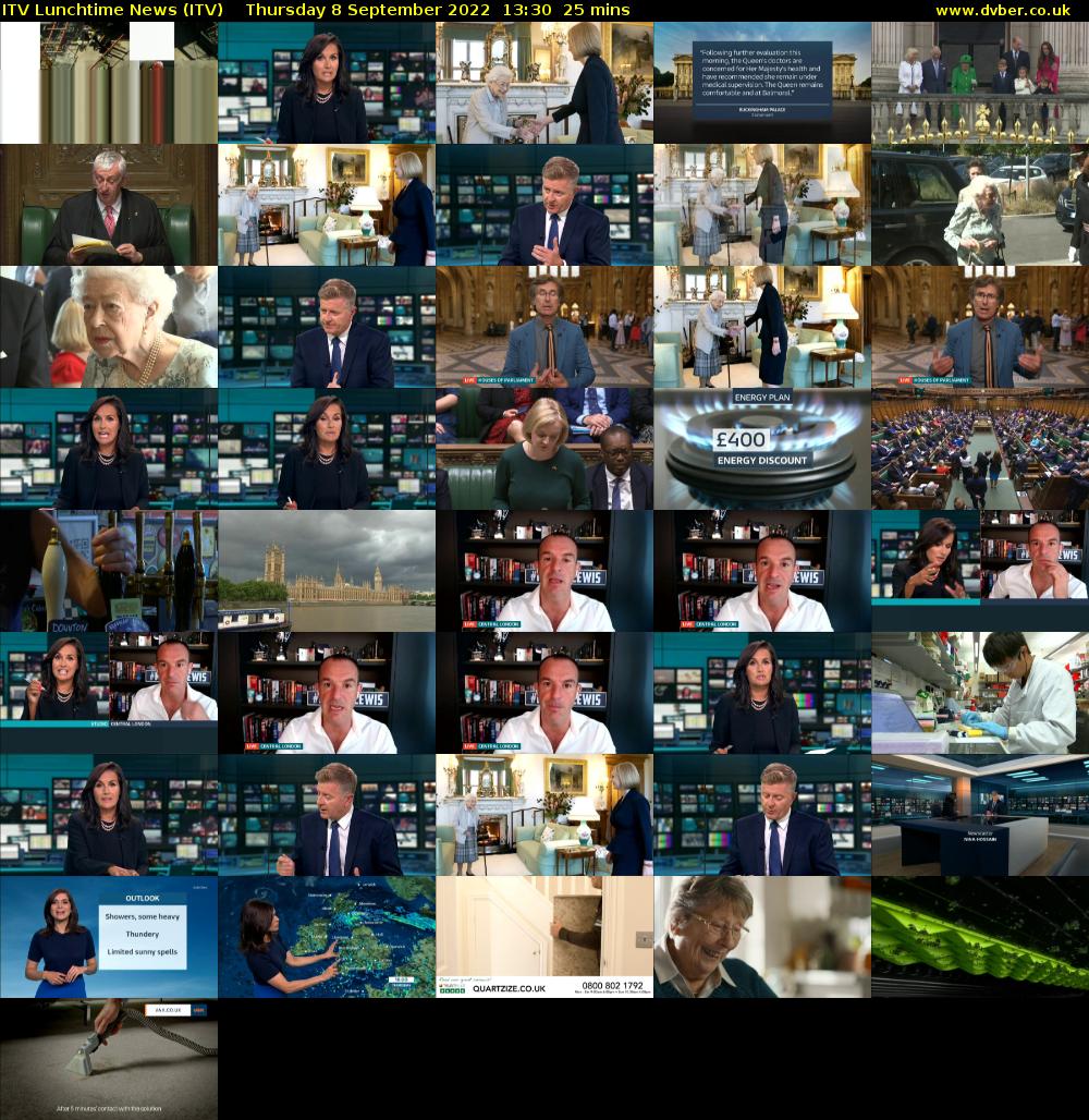 ITV Lunchtime News (ITV) Thursday 8 September 2022 13:30 - 13:55