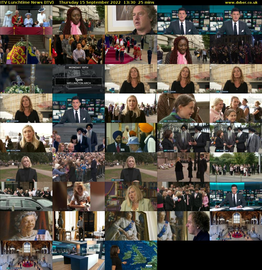 ITV Lunchtime News (ITV) Thursday 15 September 2022 13:30 - 13:55