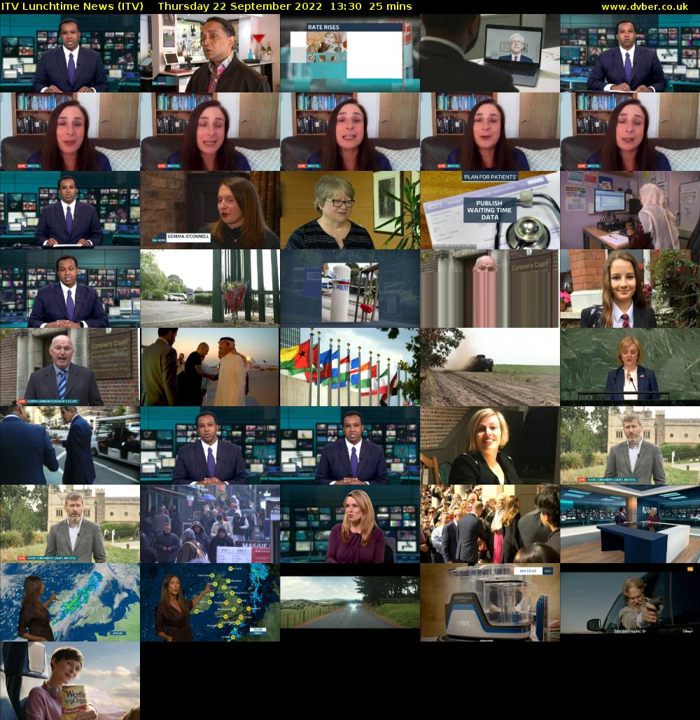 ITV Lunchtime News (ITV) Thursday 22 September 2022 13:30 - 13:55