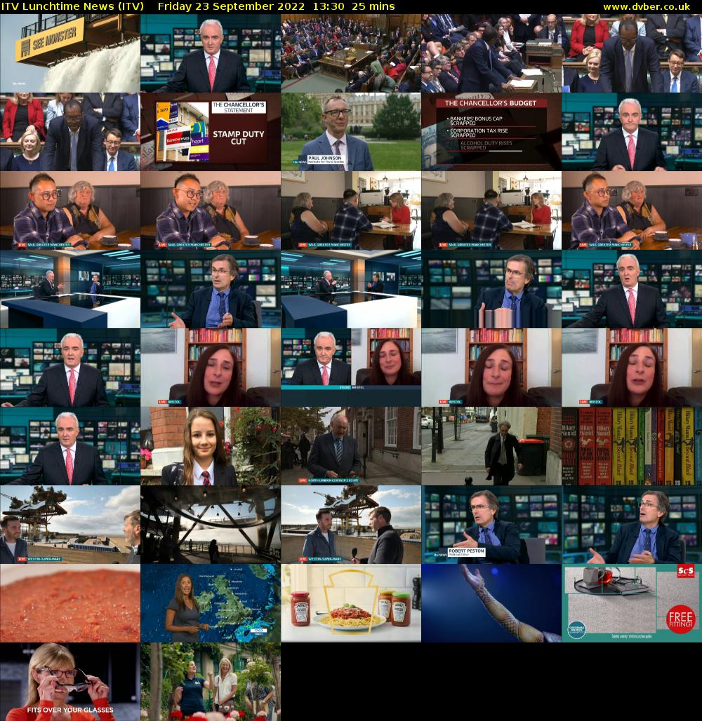 ITV Lunchtime News (ITV) Friday 23 September 2022 13:30 - 13:55