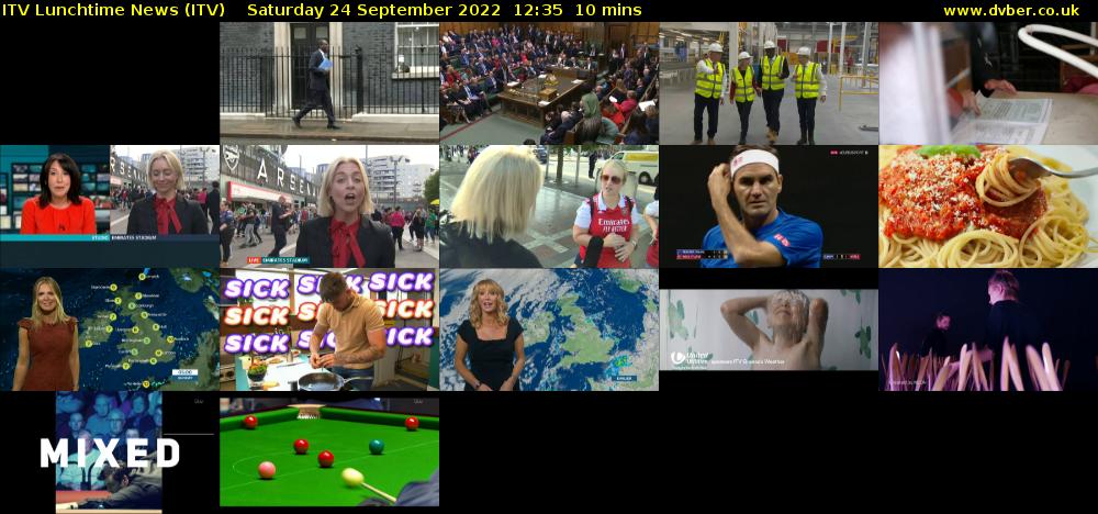 ITV Lunchtime News (ITV) Saturday 24 September 2022 12:35 - 12:45
