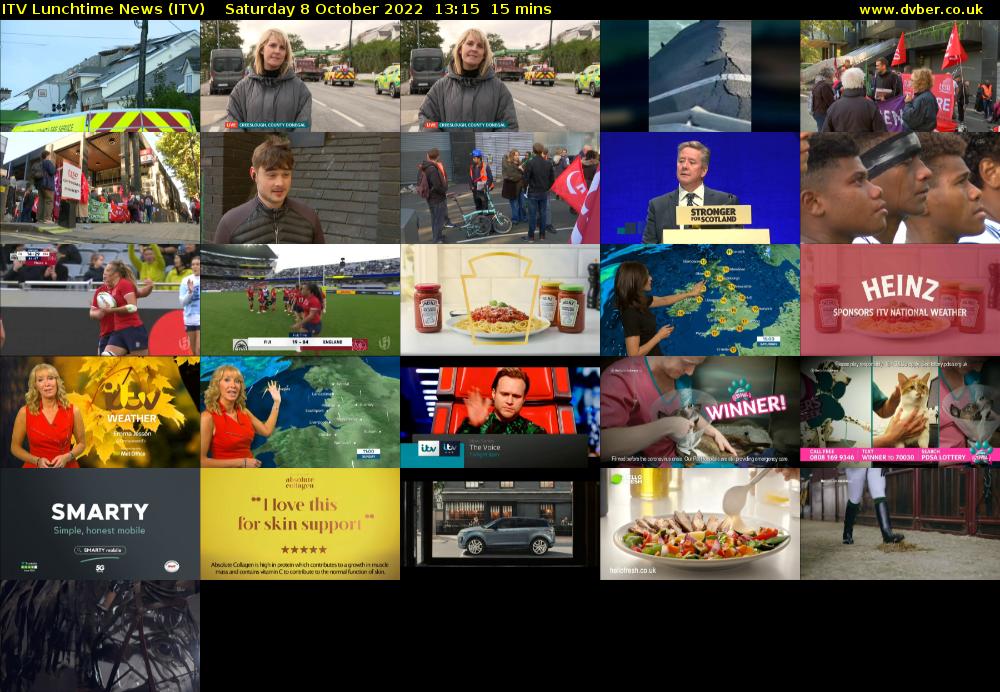 ITV Lunchtime News (ITV) Saturday 8 October 2022 13:15 - 13:30
