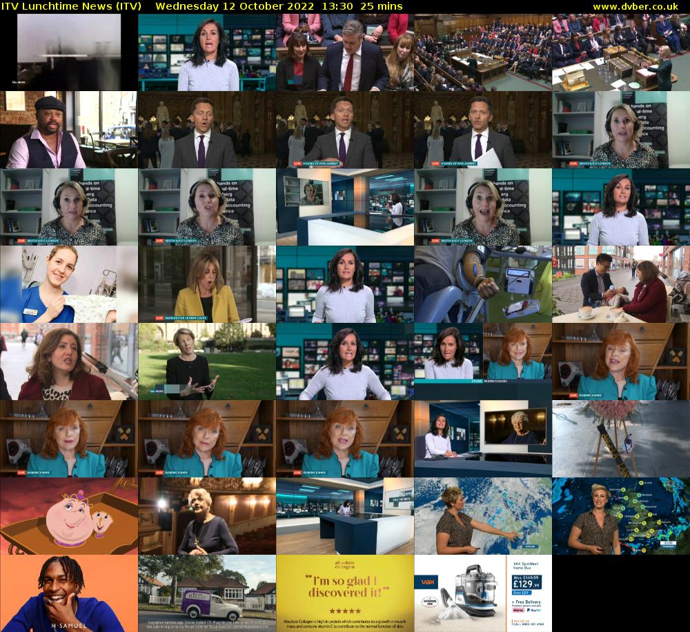 ITV Lunchtime News (ITV) Wednesday 12 October 2022 13:30 - 13:55