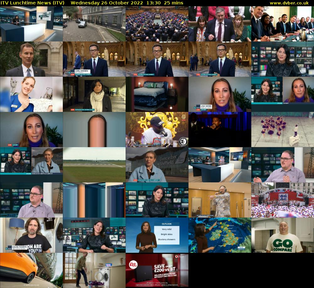 ITV Lunchtime News (ITV) Wednesday 26 October 2022 13:30 - 13:55