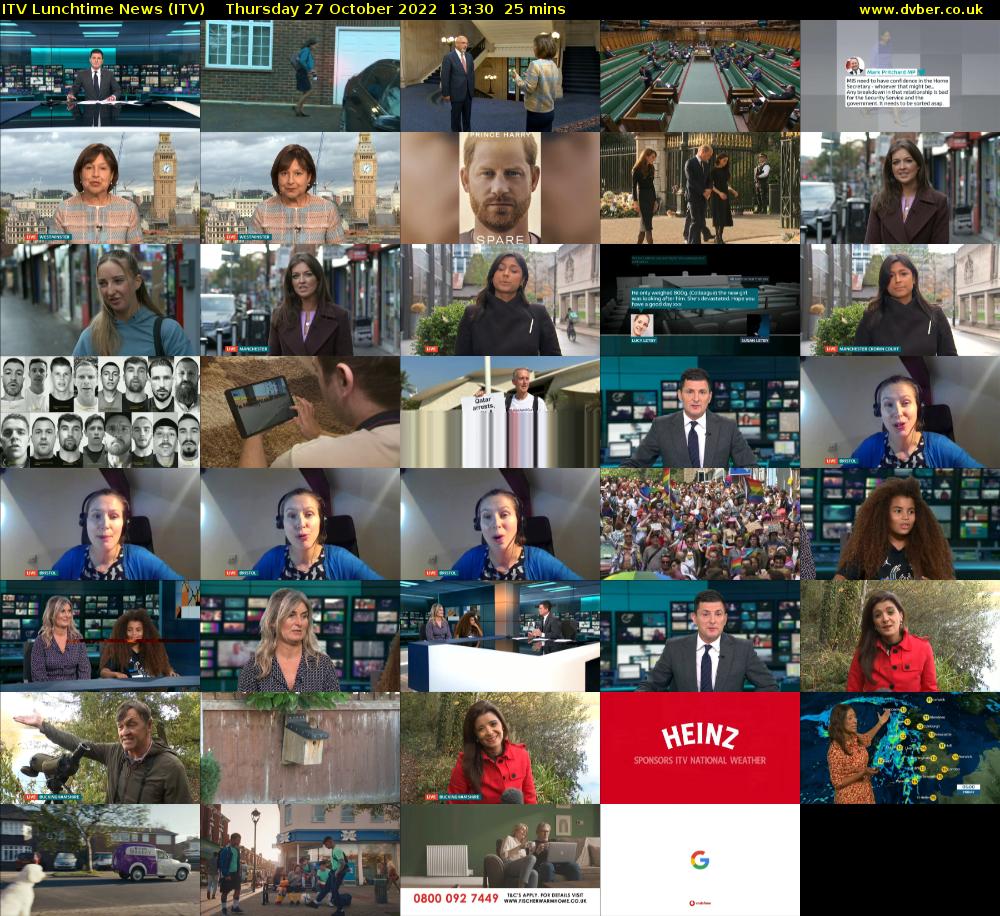 ITV Lunchtime News (ITV) Thursday 27 October 2022 13:30 - 13:55