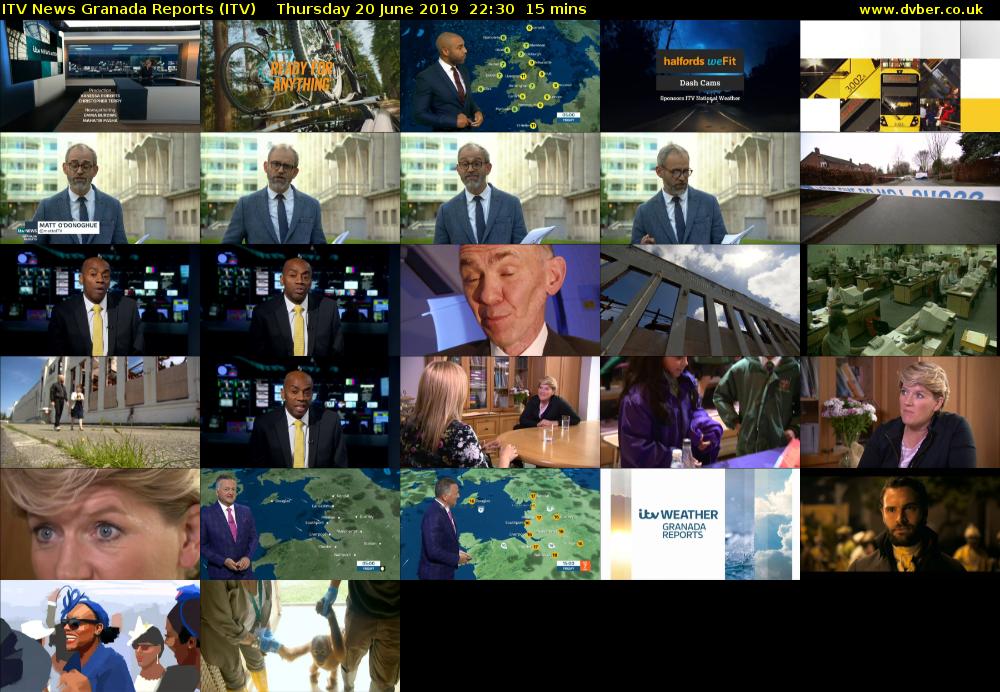 ITV News Granada Reports (ITV) Thursday 20 June 2019 22:30 - 22:45