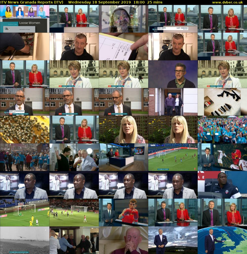ITV News Granada Reports (ITV) Wednesday 18 September 2019 18:00 - 18:25