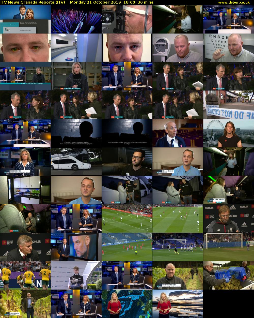 ITV News Granada Reports (ITV) Monday 21 October 2019 18:00 - 18:30