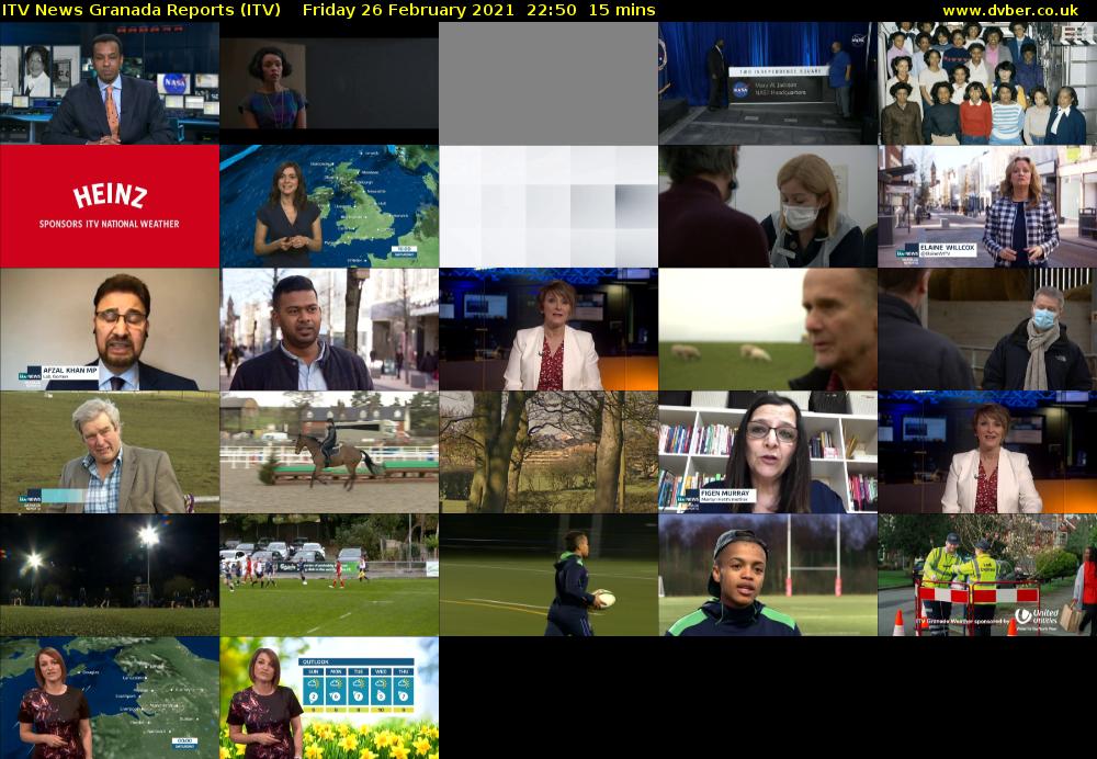 ITV News Granada Reports (ITV) Friday 26 February 2021 22:50 - 23:05