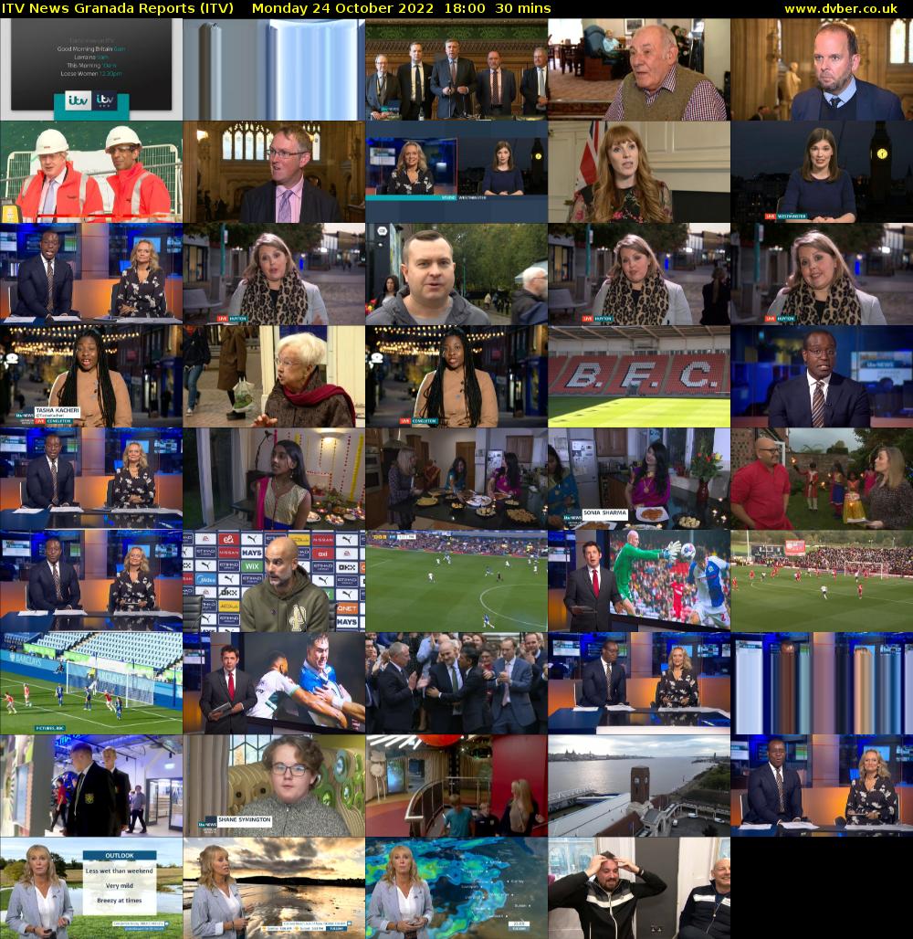 ITV News Granada Reports (ITV) Monday 24 October 2022 18:00 - 18:30
