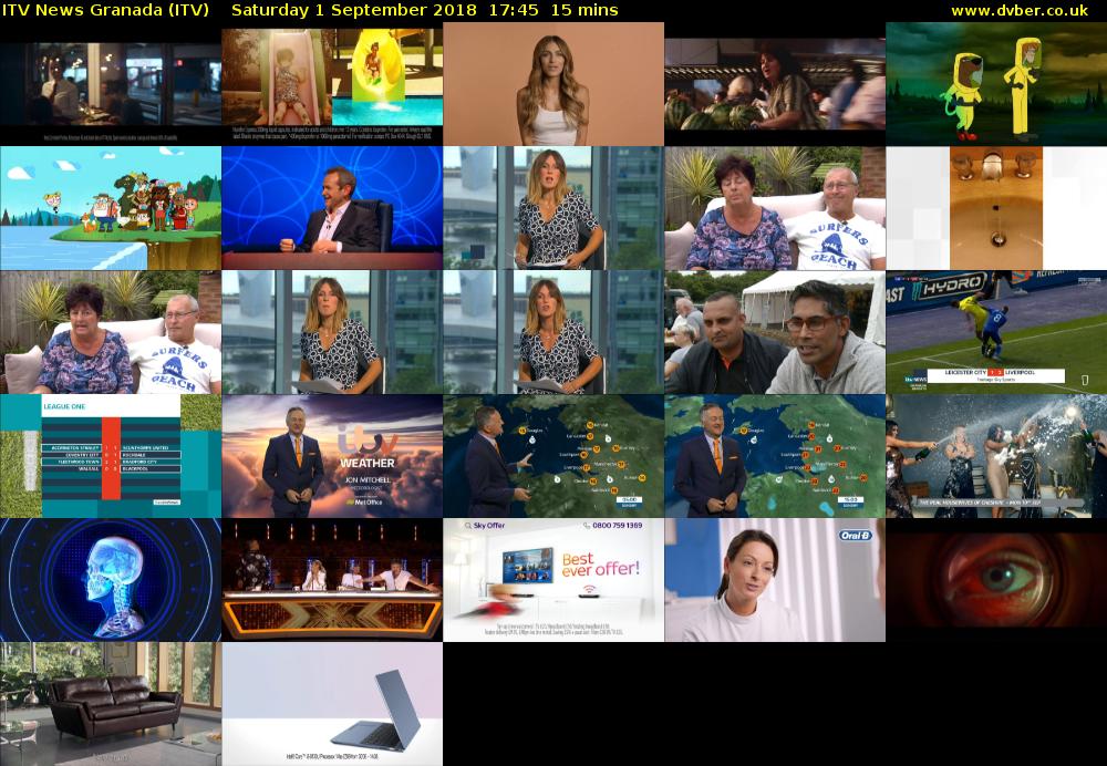 ITV News Granada (ITV) Saturday 1 September 2018 17:45 - 18:00
