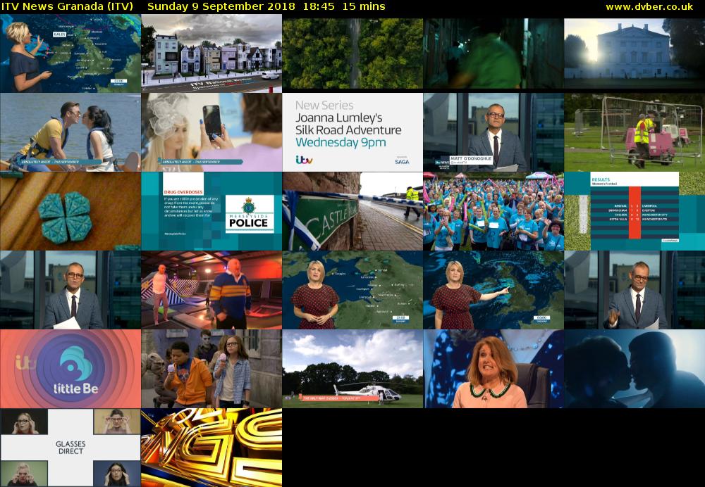 ITV News Granada (ITV) Sunday 9 September 2018 18:45 - 19:00