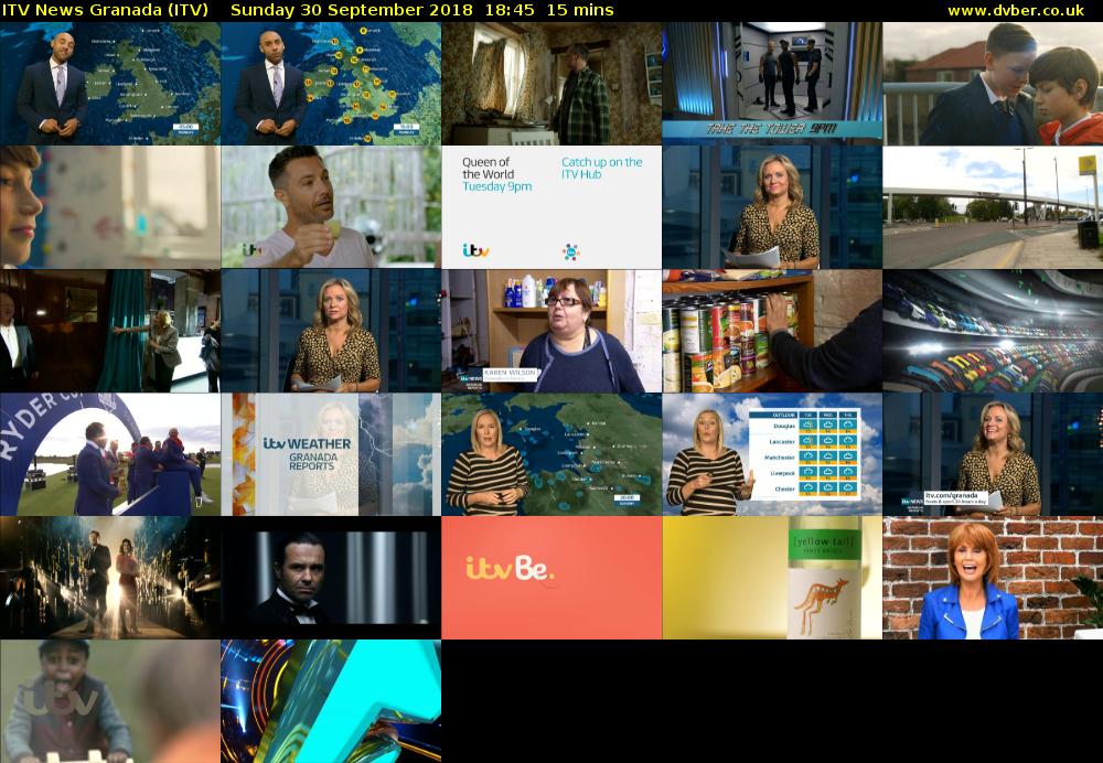ITV News Granada (ITV) Sunday 30 September 2018 18:45 - 19:00