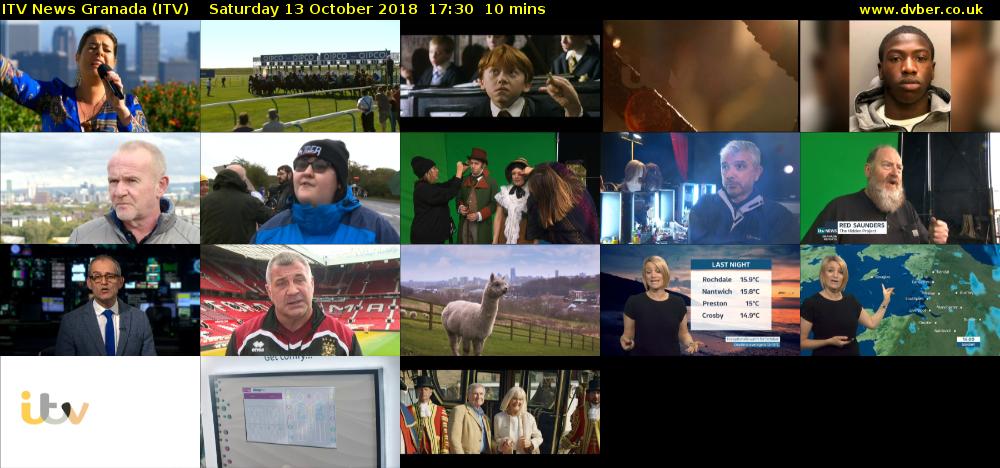 ITV News Granada (ITV) Saturday 13 October 2018 17:30 - 17:40