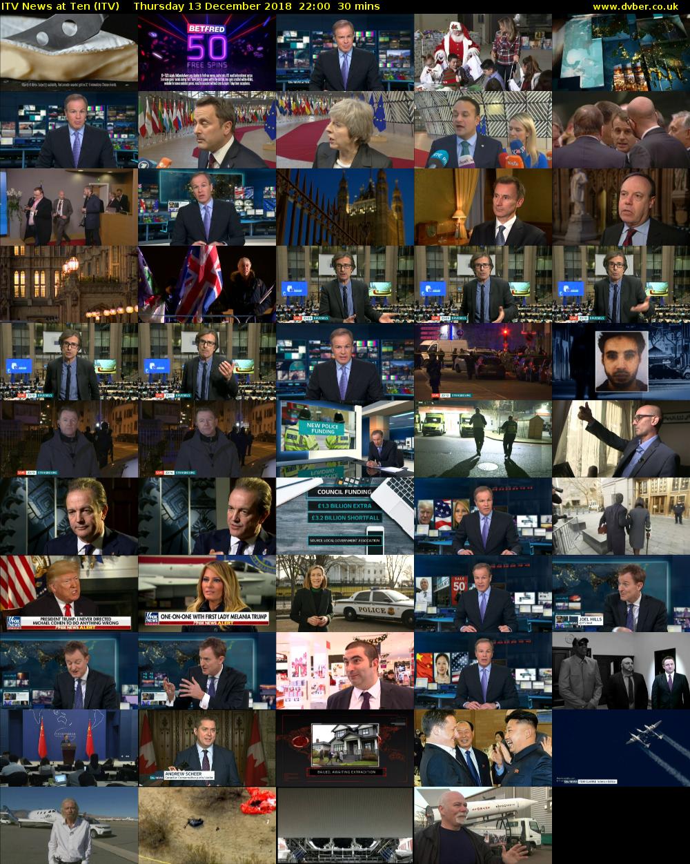 ITV News at Ten (ITV) Thursday 13 December 2018 22:00 - 22:30